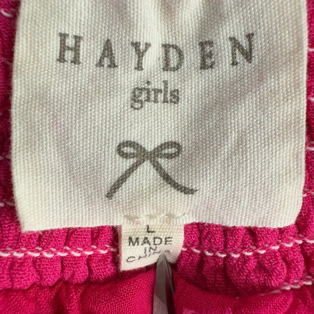 Hayden Girls Flowy Smocked Waist Shorts Pink Gauze Lined Size L